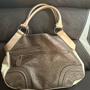 Brown and cream g by guess shoulder bag
